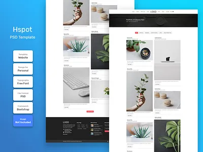 Hspot Personal Portfolio Category Page PSD Web Template banner business company corporate cover creative design email home promotion template web