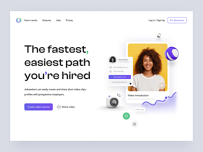 Tophire - Create video resume app career clean employee employer hiring hiring app hiring platform interface job portal jobs minimal product design ui ui design ux
