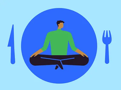 How to Eat More Mindfully editorial fitness health illustration wellness