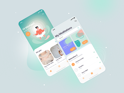 meditation app design digital illustration meditation meditation app minimal minimalist mobile mobile app ui uidesign web