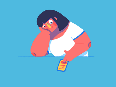 On the phone all day character illustration phone phone addiction woman