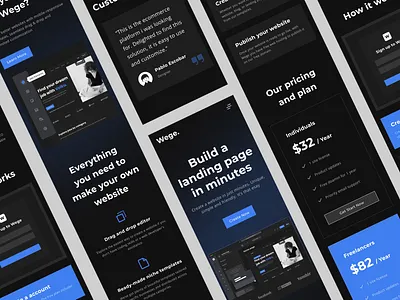 Wege. - Website Builder Responsive builder clean dark mode design editor landing page mobile page builder responsive ui ux web design webflow website website builder website maker website templates