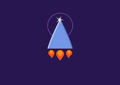 Rocket affinitydesigner branding dailylogochallenge design logo minimal rocket space spaceship stars vector