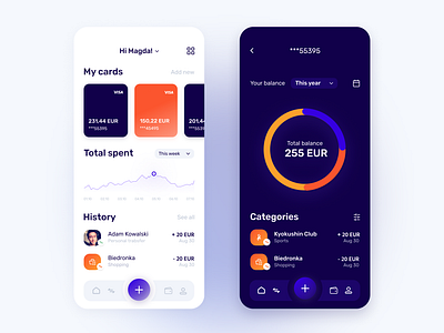 Banking mobile application app concept design figma interface mobile product design ui ux uxui