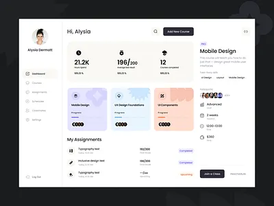 Knowly - E-learning Platform afterglow dashboard e learning education learning minimal onlinecourse platform trends