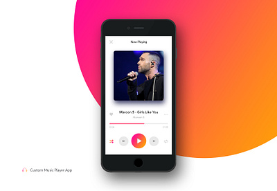 Music Player App clean design flat illustration ios lettering minimal typography ux website