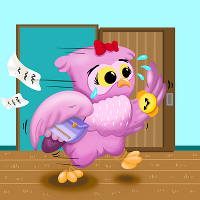 No worries cartoon book cartoon cartoon illustration character drawing illustration kid kids illustration owl illustration procreate school