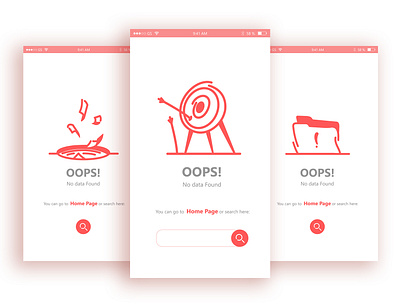 No Data page 404 error page app illustraion ui ux