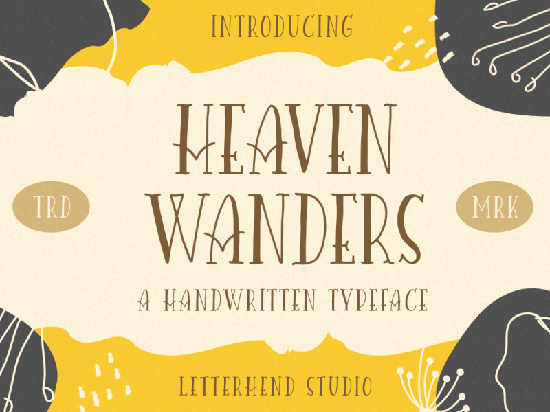 Heaven Wanders freebies unique font