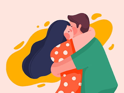 More hugs care character couple hug illustration love