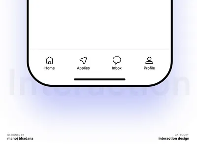 Tab Bar Interaction animation app animation bottombar animation branding interaction logo manoj bhadana micro interaction motion graphics tabbar ui userinterface ux