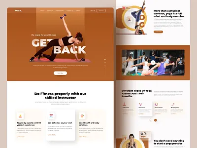 Fitness Landing Page cardio design system dribbble best shot exercise fitness gym healthy homepage landing page muscle popular popular design sport ui uiux web web design website workout yoga