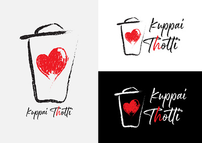 Kuppai Thotti ! black branding heart illustrator logo logo design minimal personal photoshop red typography vector white