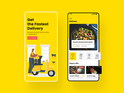 Food app UI design food food and drink food app food delivery food illustration mobile app mobile food sakthi sakthi tm sakthi ™