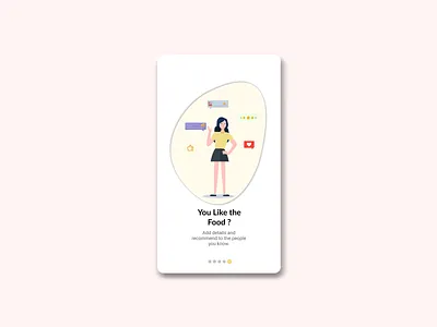 Food review Onboarding UI branding figmadesign girl character icon vector illustration onboarding onboarding illustration onboarding screen onboarding ui ui ux vector illustration