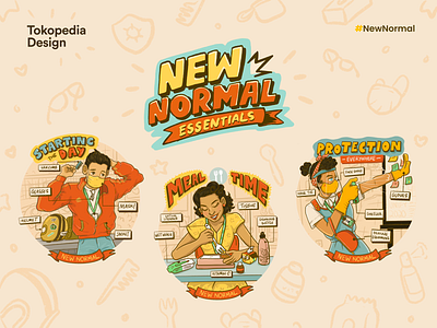 Tokopedia Design's New Normal Essentials branding cartoon colorful covid covid19 design digital art digital illustration draw drawing illustration illustration art illustrations illustrator new normal newnormal procreate procreate art ui