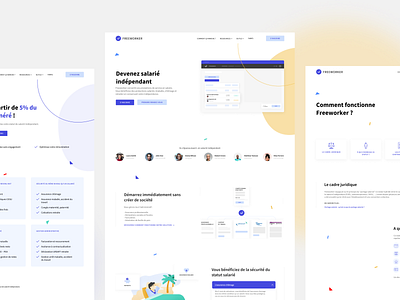 Freeworker Website branding design dribbble identity branding illustration landing page ui visual design visual identity webdesign