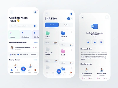 CareMe Medical App app design boro team concept design doctor ehr files folder health healthcare homescreen illustration interface medical medical files minimal ui ux