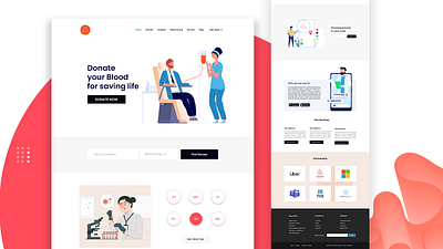 Blood Bank Web UI blood bank ui blood bank ui design graphic design ui design uiux ux ui design web web design web page design web ui website website builder websites
