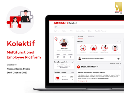Akbank Kolektif Multifunctional Employee Platform akbank banking social human resources interface kolektif