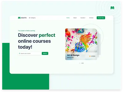 EDUTS- E-learning Landing Page e learning figma freebie landing page online academy online courses online institute ui ui design web design