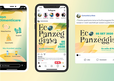 EcoPanzeggiata - Applications branding design eco ecology event branding facebook ads instagram post instagram stories logo social media design