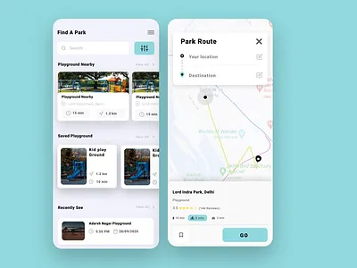 Park Location UI Design google fonts materialdesign unsplash