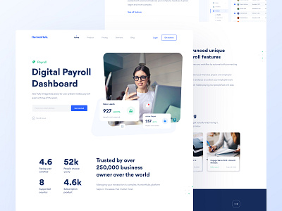 Human Hub - Landing Page blue clean clean design dailyui design ios statistics transaction ui white