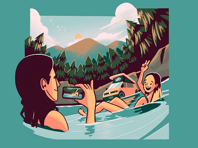 Making memories character art character design digitalart editorial editorial art environment art graphic design illustration illustrator outdoors photoshop traveling vans
