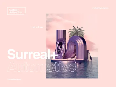Lost In Love 3d architecture c4d cinema 4d cinema4d illustration octane octane render octanerender porsche porsche 917 purple sea surreal typography