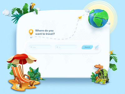 Flight Web Site | Where do you want to travel? air business design destinations globe illustration minimal mobile plane services travel trip typography ui ux web design web site webdesign website