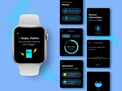 Nutrition Control App apple watch dark mode nutrition voice assistant