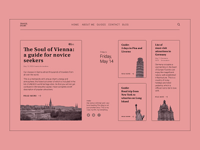 Travel diary design minimal typography ui ux website