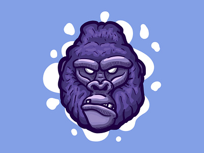 GORILLA ape apeshit cartoon cartoon character cartoon illustration cartooning character art character design chimp design gorilla illustration logo monkey procreate purple
