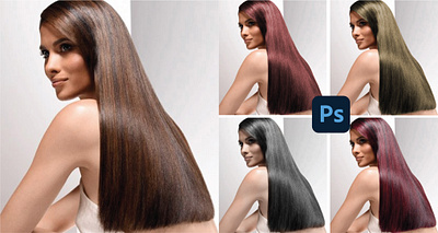 Color change of hair graphic design photo