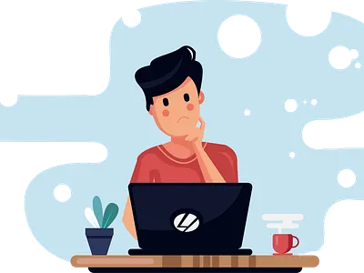 thinking character design flat illustration illustration vector