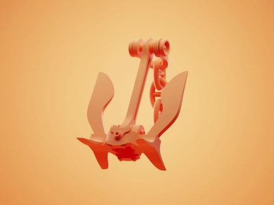 Clay Anchor 3d 3d animation anchor animated animation blender blender3d clay claymation illustration isometric marine sea ship shipping