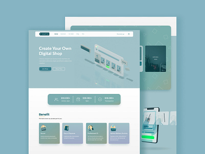 Leapshop Landing Page 3d app blender design desktop illustration landingpage minimal online shop ui uiux ux web website