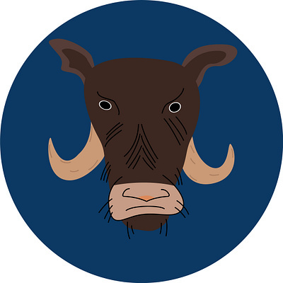 Musk animal character creature illustration musk musk ox