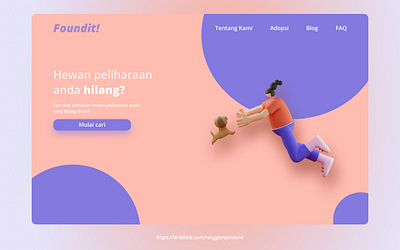 Foundit!, an Lost-Pet-Finder Website design exploration flat illustration ui uiux web