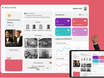 Home Monitoring Dashboard clean dailyuichallenge design minimal ui ux web