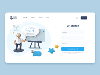 Euclid School ■ Landing Page 2d 3d 3d art branding design education hero illustration illustrations landingpage school teacher ui ux webdesign website