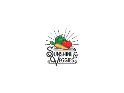 sunshine & veggies brand identity branding carrot classic graphicdesign hipster illustration logo logodesign modern pepper retro sunshine tommato vector vegetable vegetarian veggie vintage vintage logo