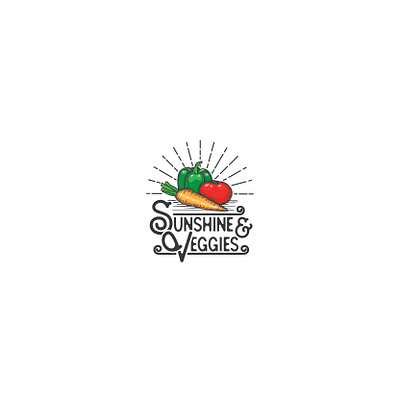 sunshine & veggies brand identity branding carrot classic graphicdesign hipster illustration logo logodesign modern pepper retro sunshine tommato vector vegetable vegetarian veggie vintage vintage logo