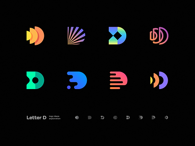 Letter D Logo Ideas blockchain branding coin crypto defi exchange gradient icon identity letter d lettering logo nft saas sun token unused