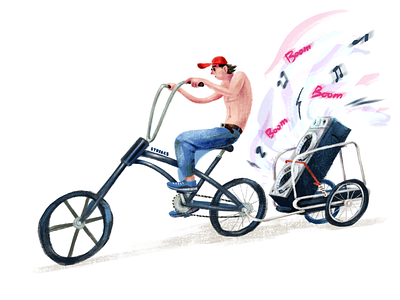 Sound of Summer bike bikes cyclist funny illustration