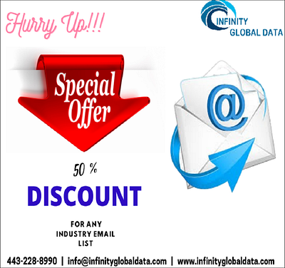 50 % Discount For Any Industry Email List b2b database b2b database email marketing list sale special offer