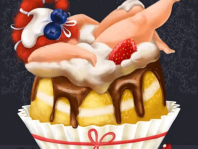 Relax bodypositive book cake character children children book illustration chocolate cream design human illustrator kidsillustration relax strawberry typography woman