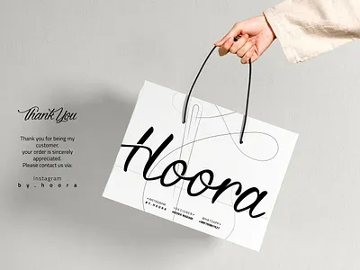 SHOPPING BAG HOORA brand branding calligraphy craft design drawing dress etude fashion fashion illustration hoora hoora identity logo logotype minimalist mockup modeling shopping bag typography