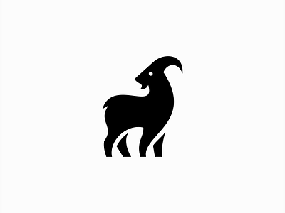 Goat Logo for Sale animal black branding curves design emblem farm flat goat horns icon illustration livestock logo mark minimalist modern premium sale vector